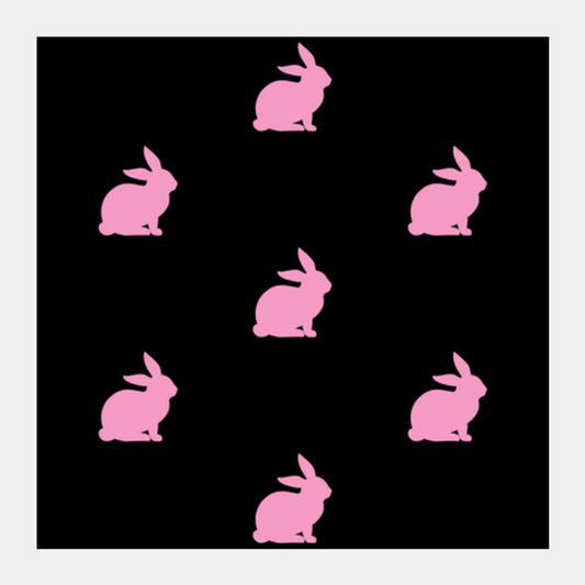 Bunnies Black Square Art Prints