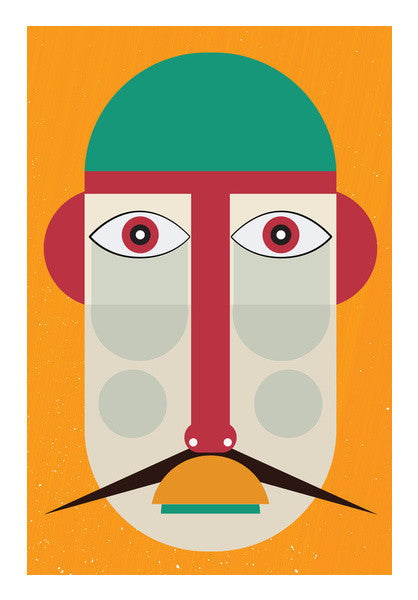 Human Face Digital Art With Yellow Background  Art PosterGully Specials