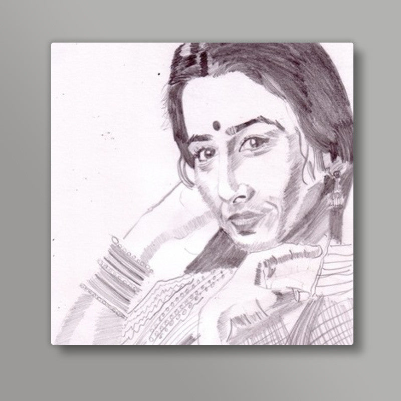 Bollywood star Vidya Balan blends glamour and grace Square Art Prints