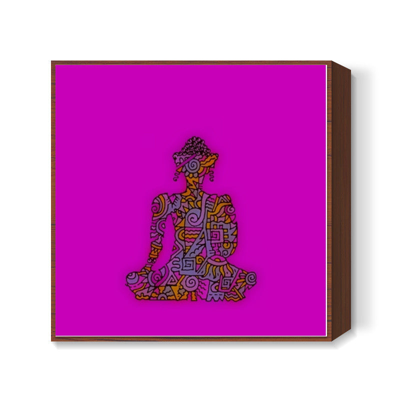 Buddha Zenscrawl Square Art Prints