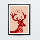 Abstract deer red