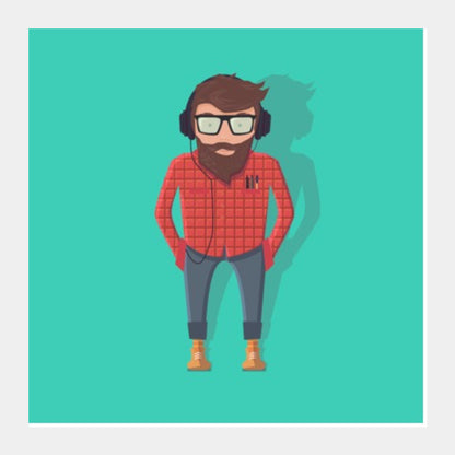 Square Art Prints, Hipster Guy Square Art Prints