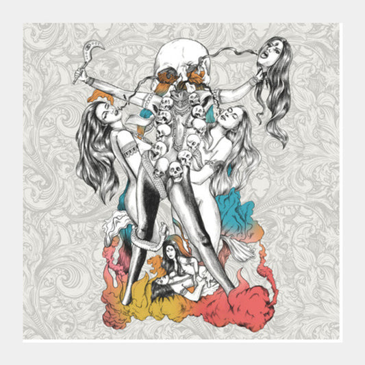 Square Art Prints, Chinnamasta Square Art Prints
