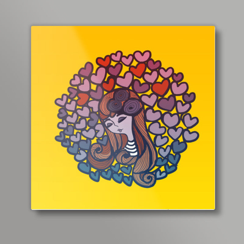 love yellow Square Art Prints
