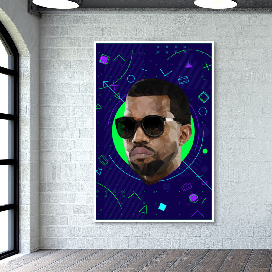 Kanye West Low Poly Wall Art