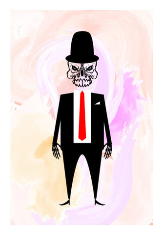 Skull Black Suit With Red Tie Art PosterGully Specials