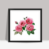 Pink Roses Square Art Print