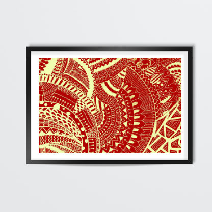 Red-white doodle Wallart |artist: Megha-Vohra