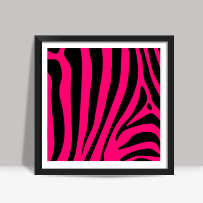 Pink Zebra Square Art Prints