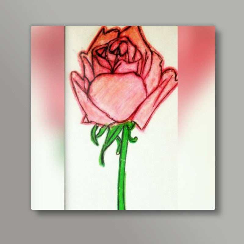 Rose flower Square Art Prints