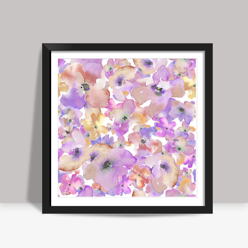 Lilac Florals Square Art Prints