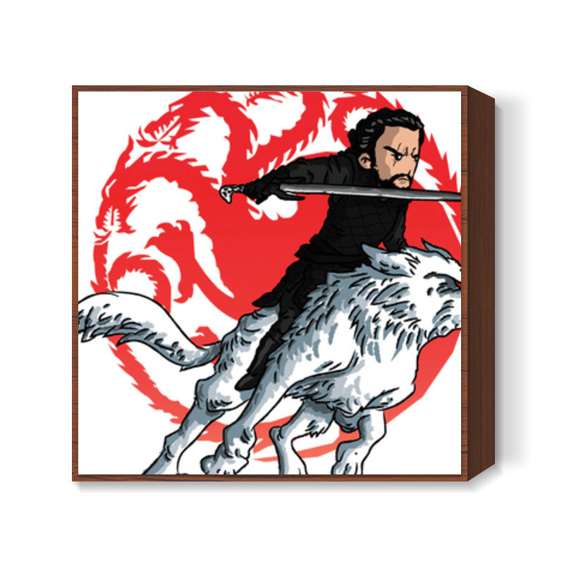 jon snow of game of thrones Square Art Prints