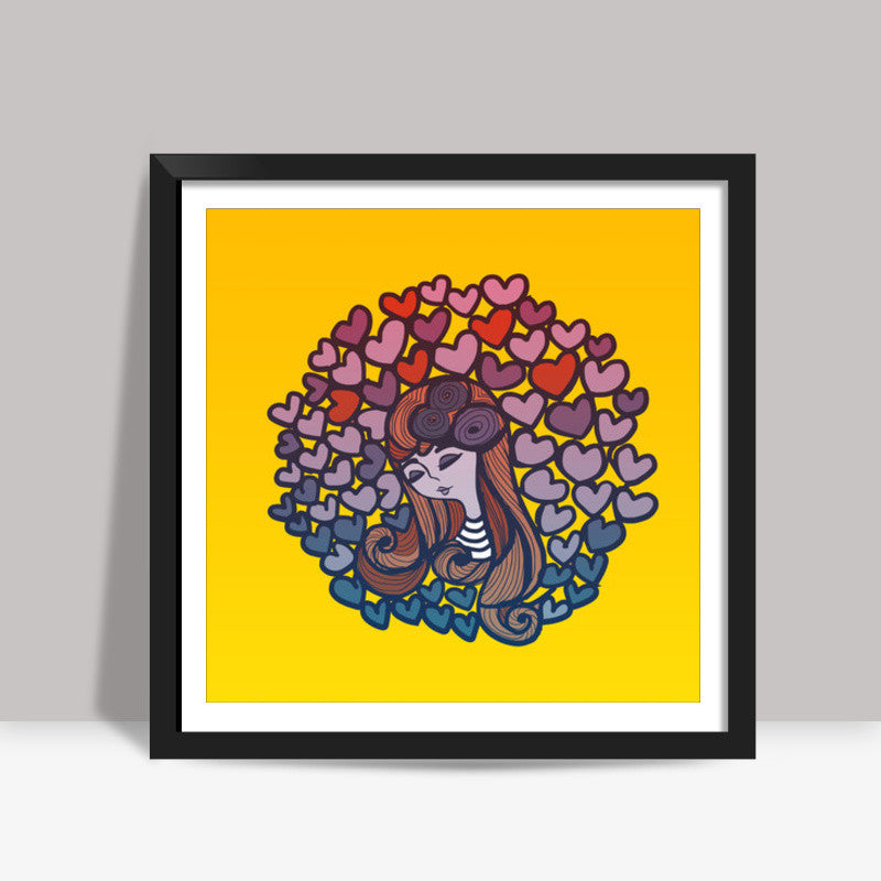 love yellow Square Art Prints