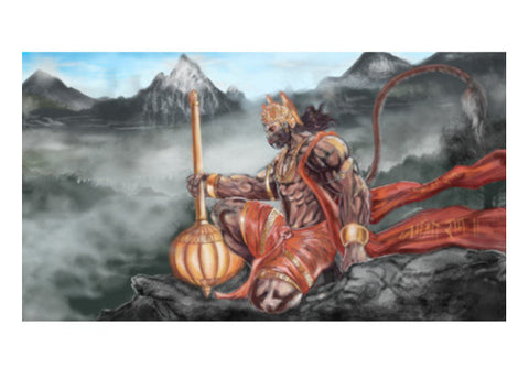 Lord Hanuman -The greatest superhero Wall Art