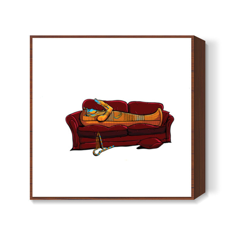 Couch Mummy Square Art Prints