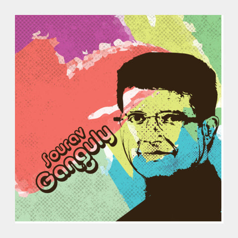 Sourav Ganguly Square Art Prints PosterGully Specials
