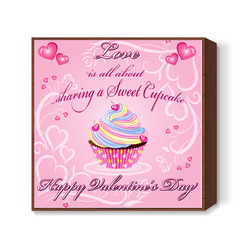 Valentines Day Cupcake Square Art Prints