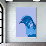 Abstract Pigeon Blue Wall Art |Artist : Keshava Shukla