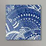 Blue-white doodle squareprint |artist: Megha-Vohra