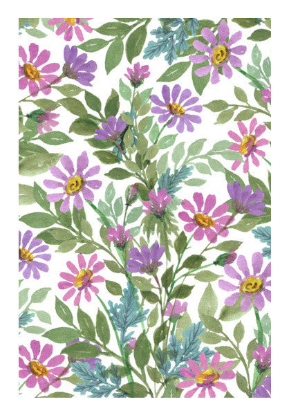 Spring Blooming Flowers Watercolor Pastel Floral Pattern Backdrop Art PosterGully Specials