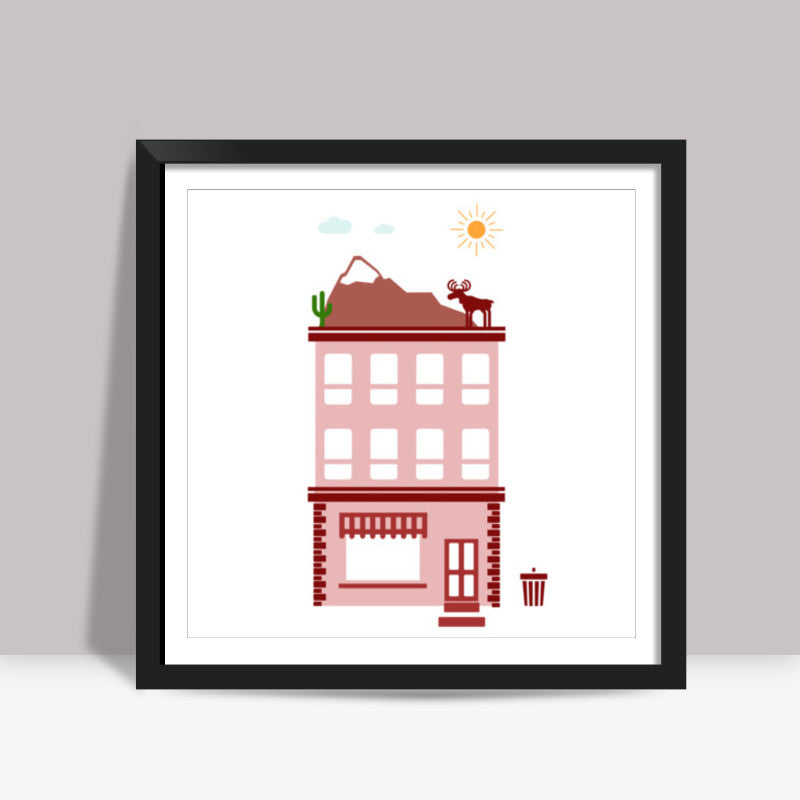 Dreaming on the roof Square Art Prints