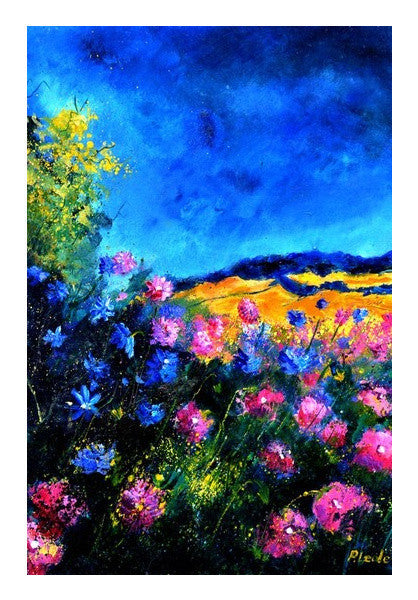 Wall Art, Pink wild flowers 45 Wall Art