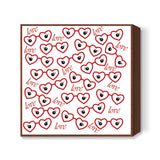 Valentines Day Heart Shaped Glasses Retro Love Pattern Square Art Prints