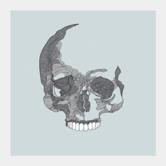 Lines Skull Illustration Square Art Prints PosterGully Specials