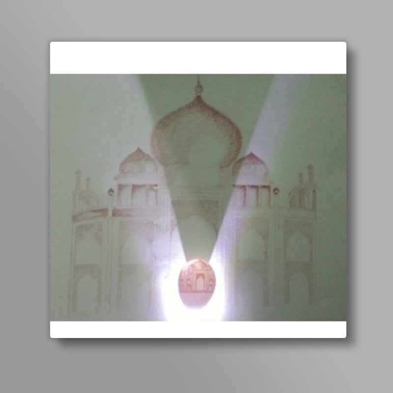 A premium taaj art on egg with taaj wallprint Square Art Prints