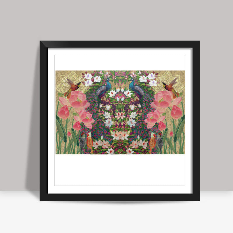 The peacock wall art  Square Art Prints