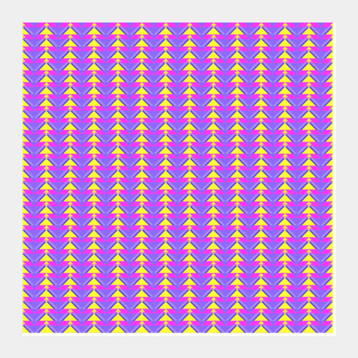 Trippy Triangles | Purple yellow Square Art Prints