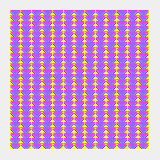 Trippy Triangles | Purple yellow Square Art Prints