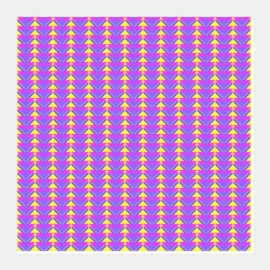 Trippy Triangles | Purple yellow Square Art Prints