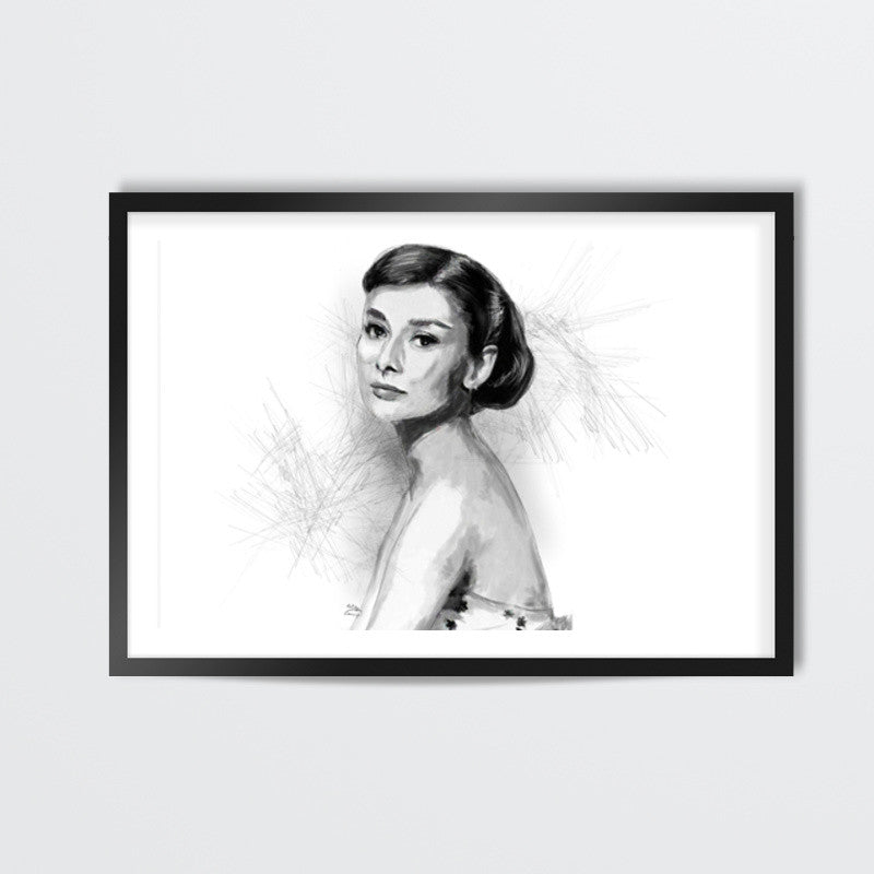 Audrey Hepburn sketch Wall Art