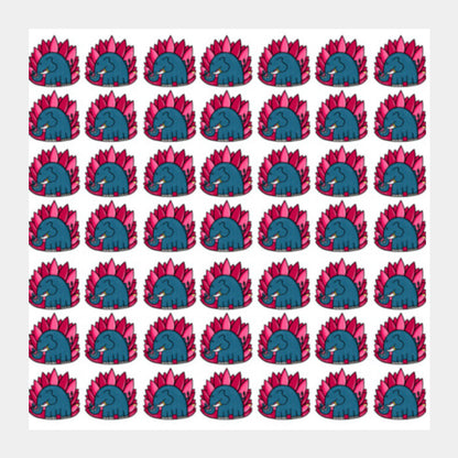 Elephant Collage Square Art Prints