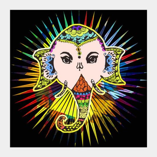 Lord Ganesha The Supreme!! Square Art Prints PosterGully Specials