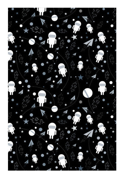 Astronaut Black And White Pattern Art PosterGully Specials