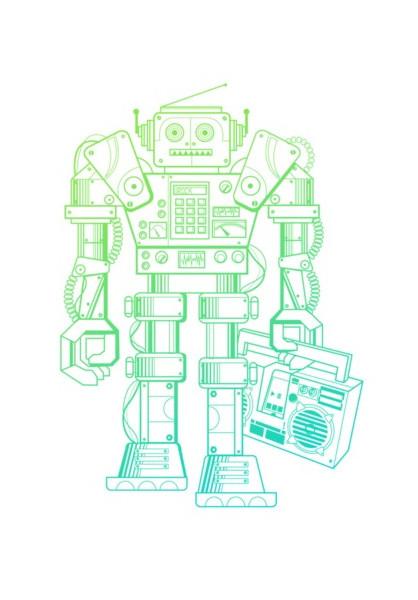 PosterGully Specials, music robot Wall Art