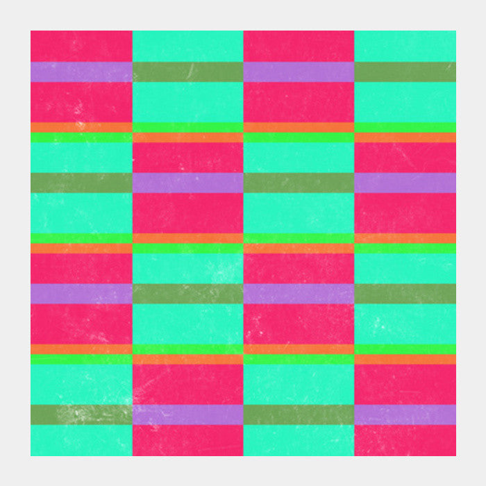 Evermore | Pink Turquoise | Geometric Pattern Square Art Prints