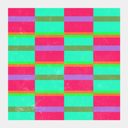 Evermore | Pink Turquoise | Geometric Pattern Square Art Prints