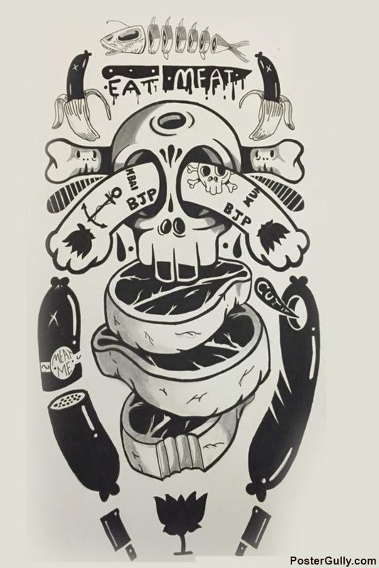 Wall Art, BJP Skull Artwork