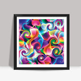 Colorful Abstract Swirls Square Art Prints