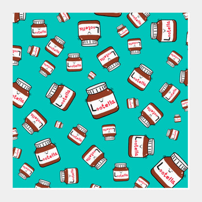 Lootella (Pattern + BG Color) Square Art Prints