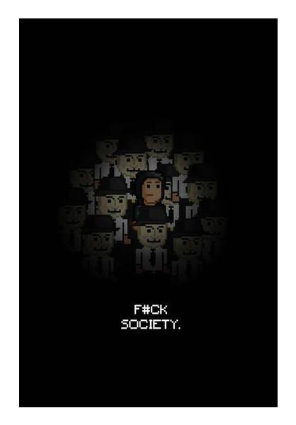 PosterGully Specials, Fuck Society Mr Robot Themed 8bit Design Wall Art