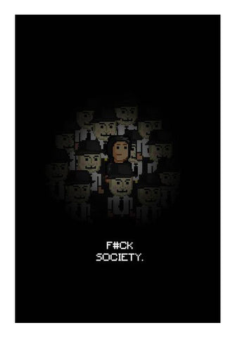Fuck Society Mr Robot Themed 8bit Design Wall Art