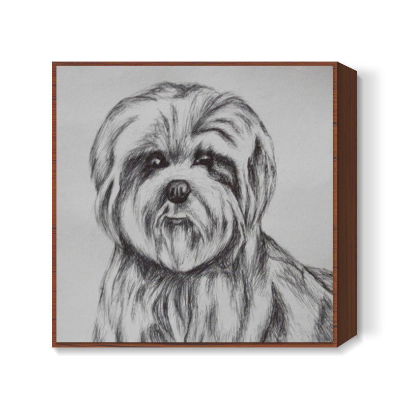 baby dog Square Art Prints