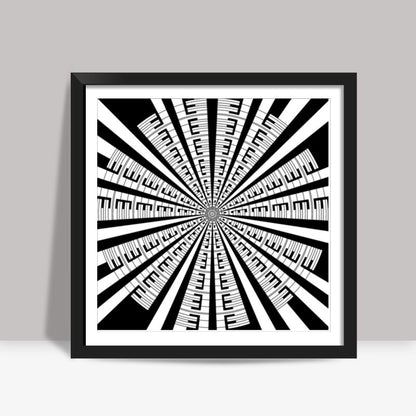 Abstract Circular Black And White Modern Optical Art Design Background Square Art Prints