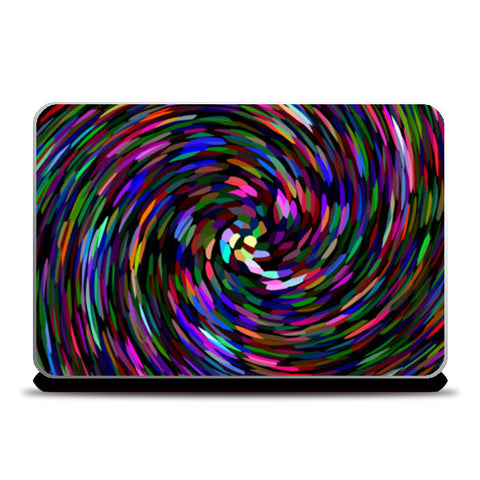 Multicolored Digital Spiral Design Laptop Skins