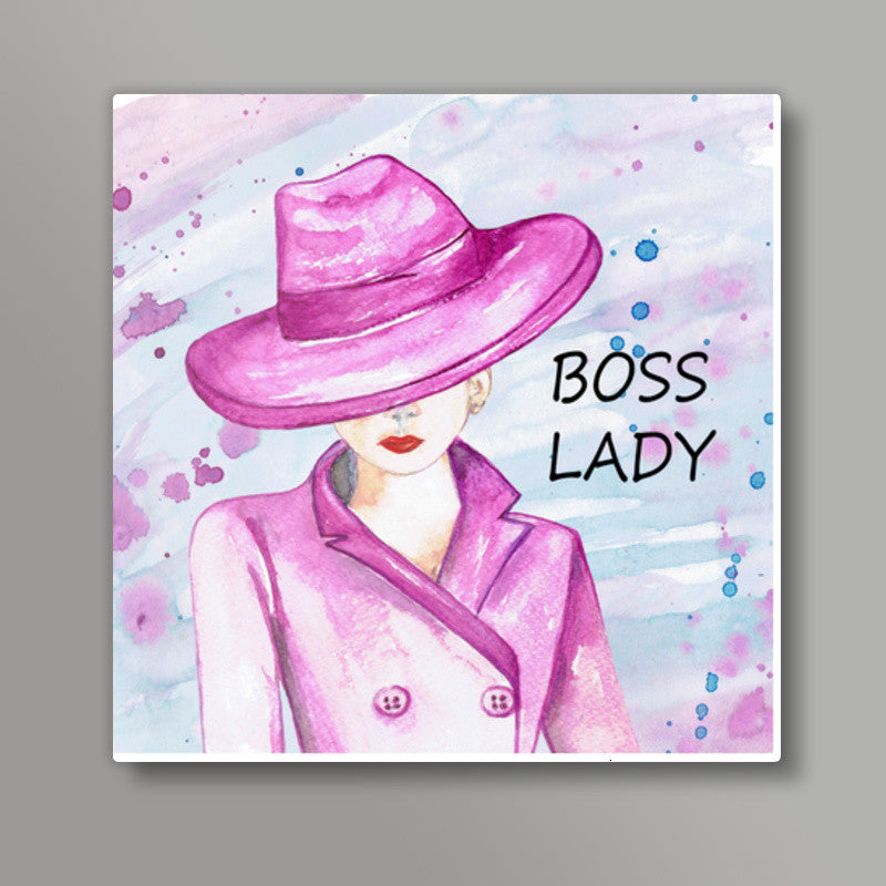 Boss Lady Watercolor Fashion Art Illustration Girls Room Poster Square Art Prints