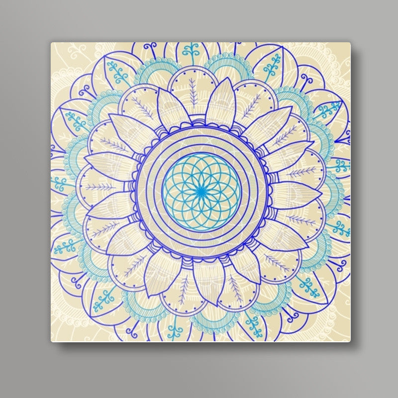 Bohemian desi pattern doddle Square Art Prints